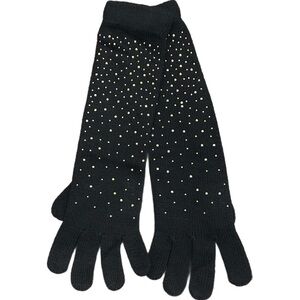 Love & Lore Black Sparkle Embellished Wool Blend Gloves Size S NWOT